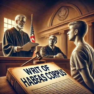 DALLC2B7E-2024-07-07-15.23.24-A-dramatic-courtroom-scene-illustrating-the-presentation-of-a-writ-of-habeas-corpus.-The-setting-is-intense-with-a-focused-judge-an-earnest-lawyer-p-1