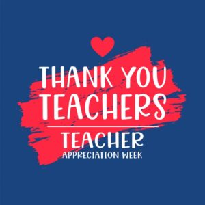 Teacher Appreciation Week poster, Thank You Teachers. Vector